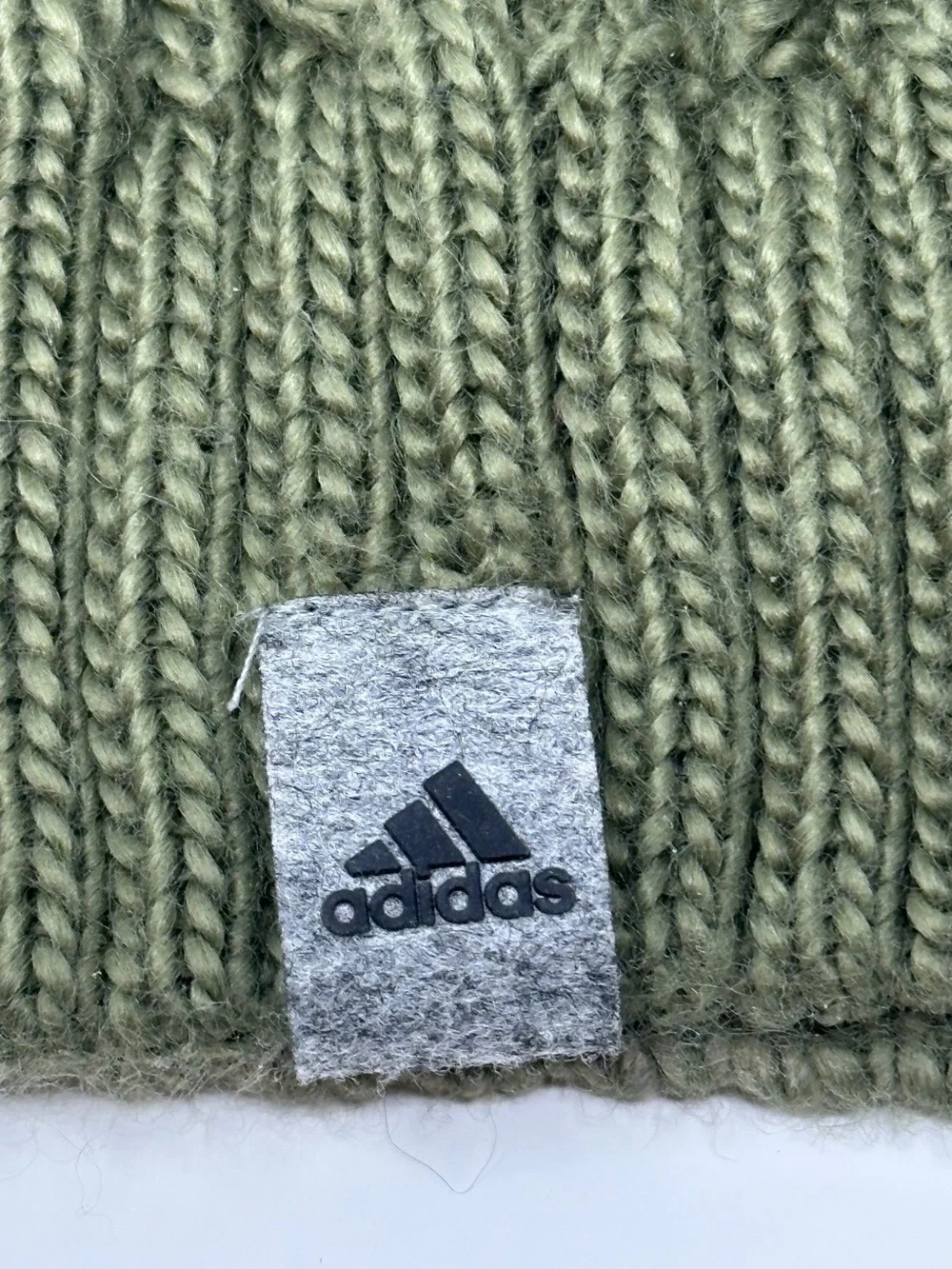 Adidas olive green  Cable Knit Beanie - unisex